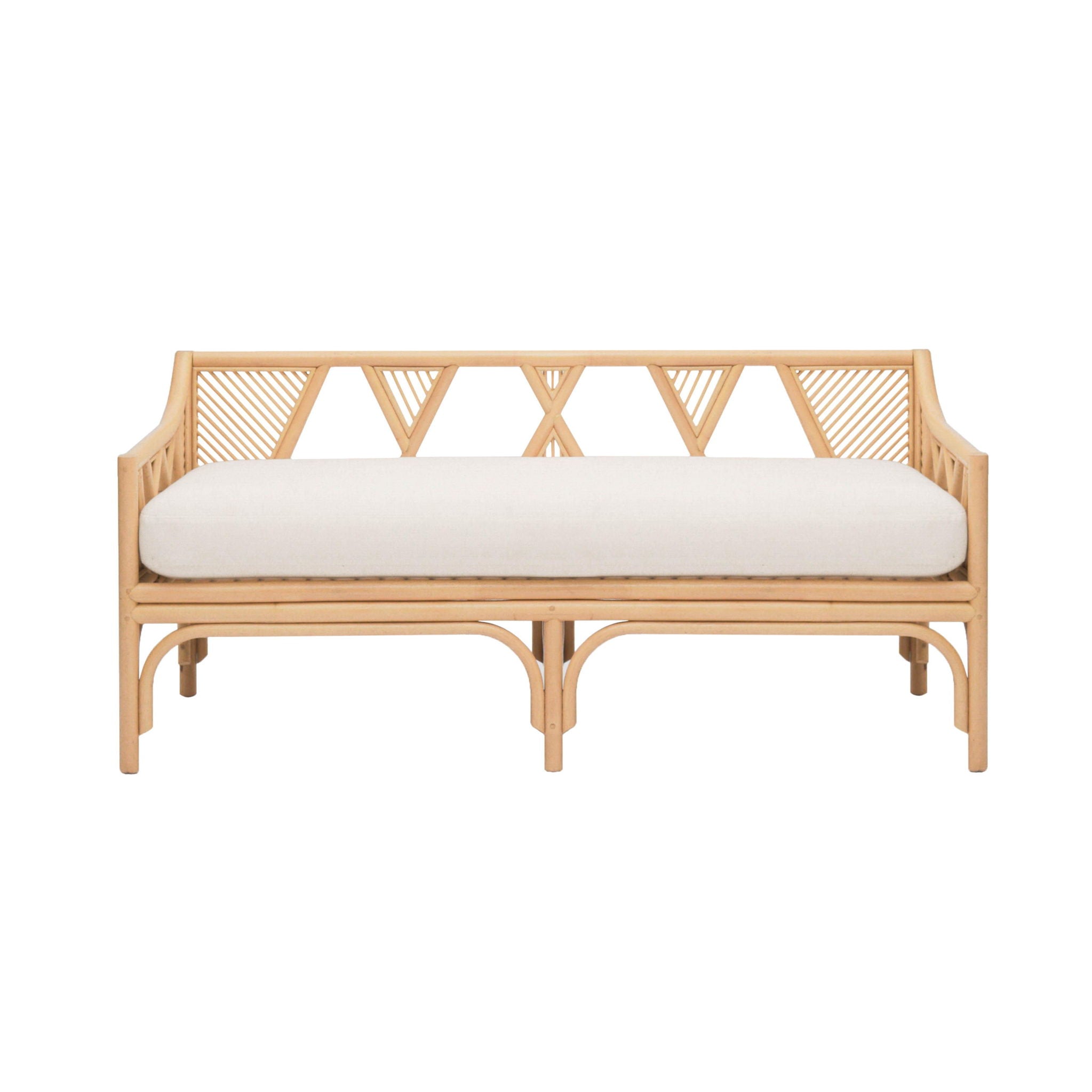 Jayla - Rattan Bench - Natural / White - Urban Living Furniture (Los Angeles, CA)