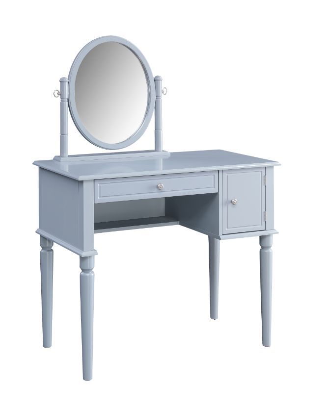 Rabila - Vanity Desk - Cream Fabric & Gray Finish - Urban Living Furniture (Los Angeles, CA)