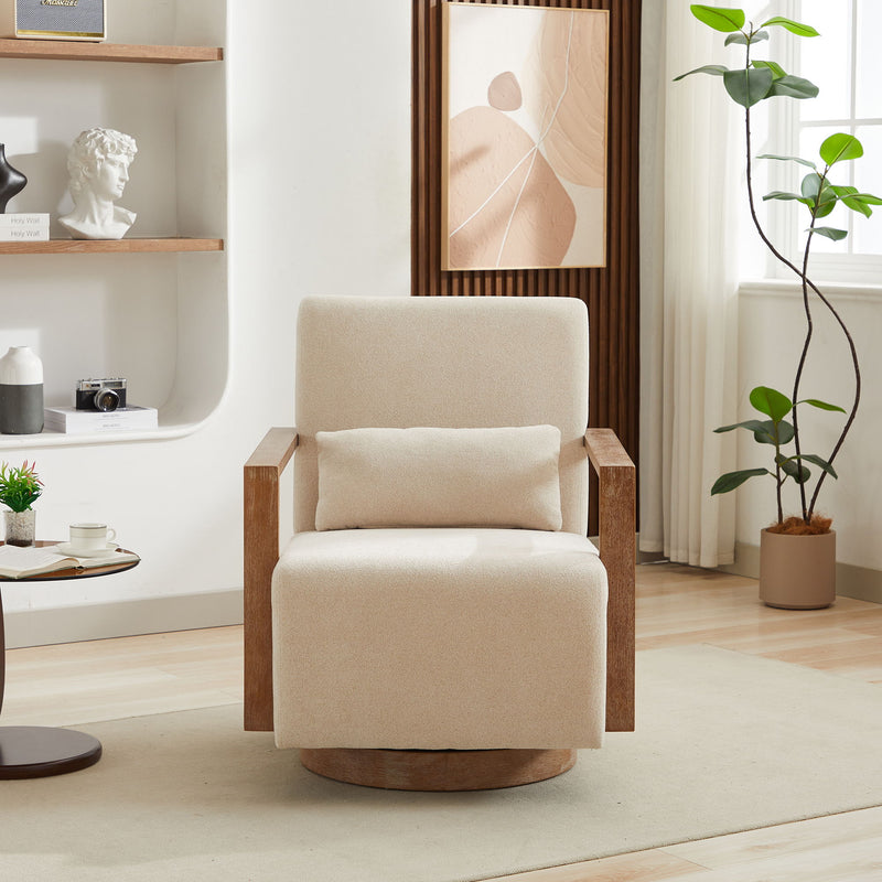 Swivel Modern Upholstered Accent Chair With Armrests