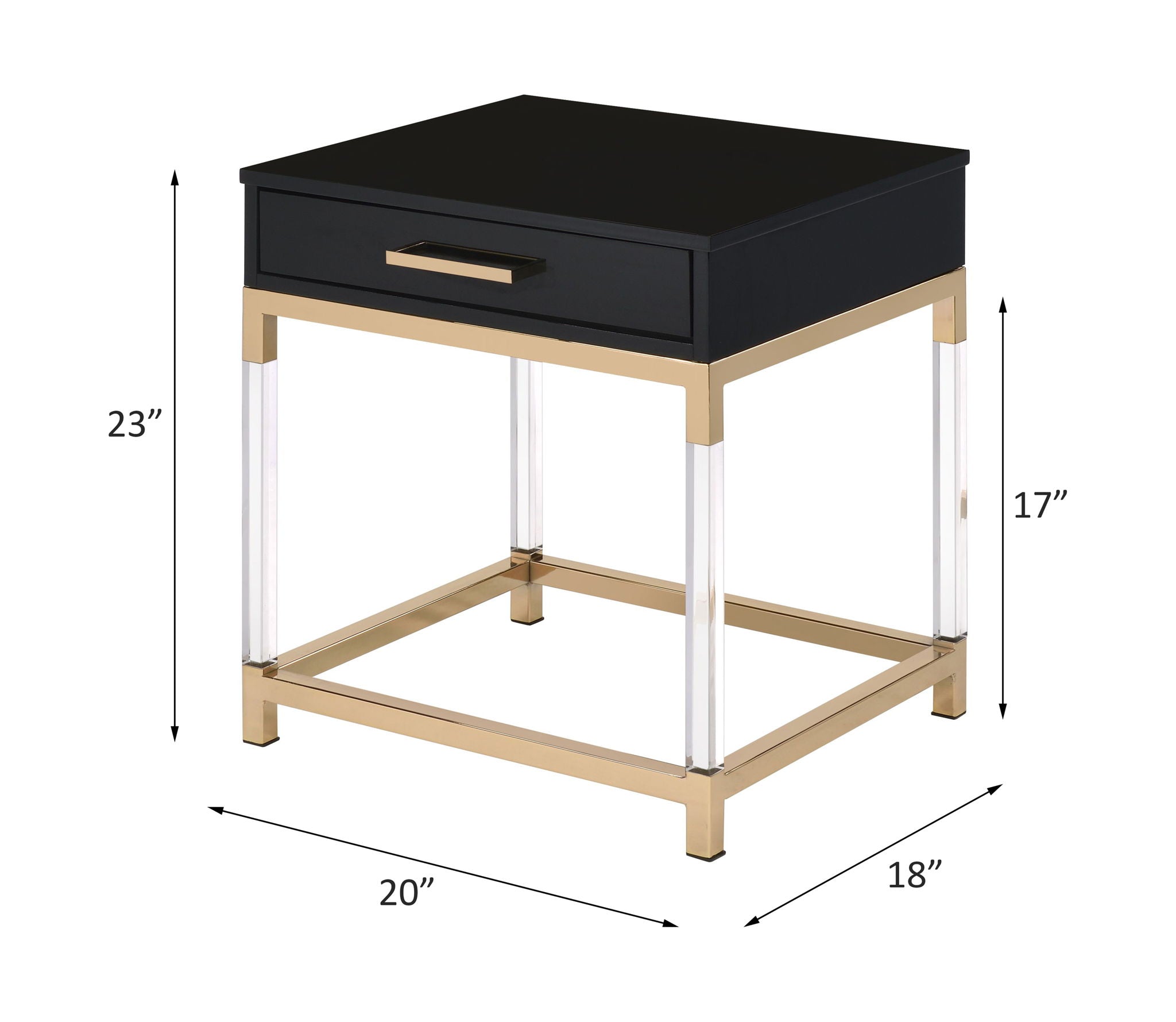 Adiel - End Table - Black & Gold - Urban Living Furniture (Los Angeles, CA)