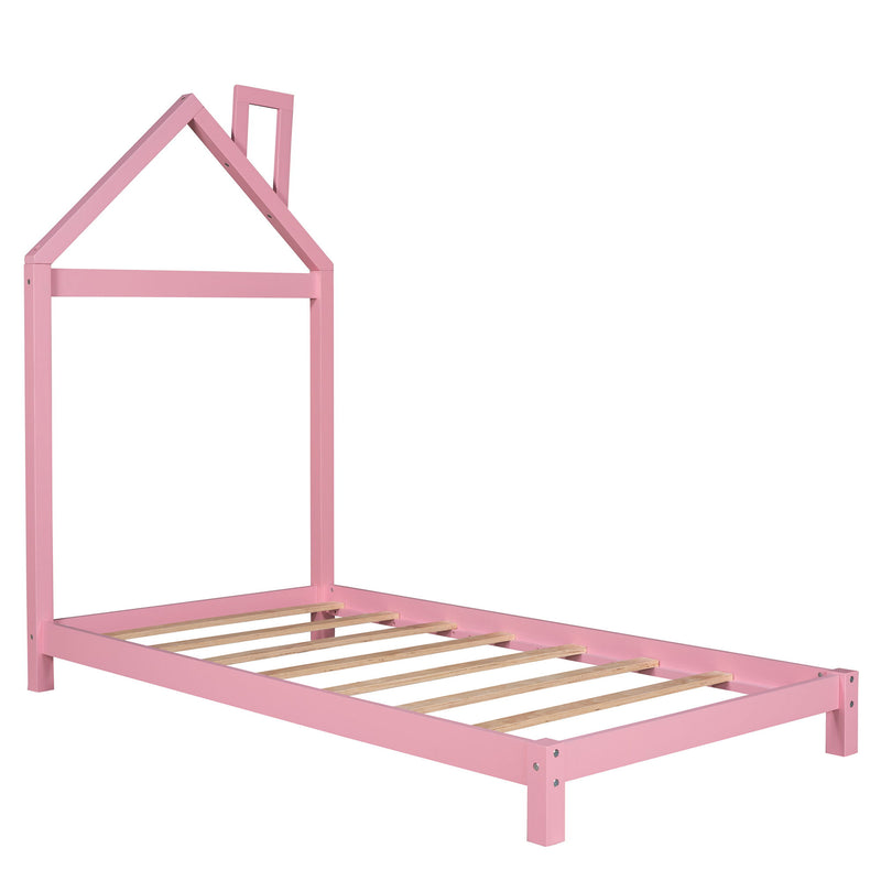 Platform Bed With House Shaped Headboard