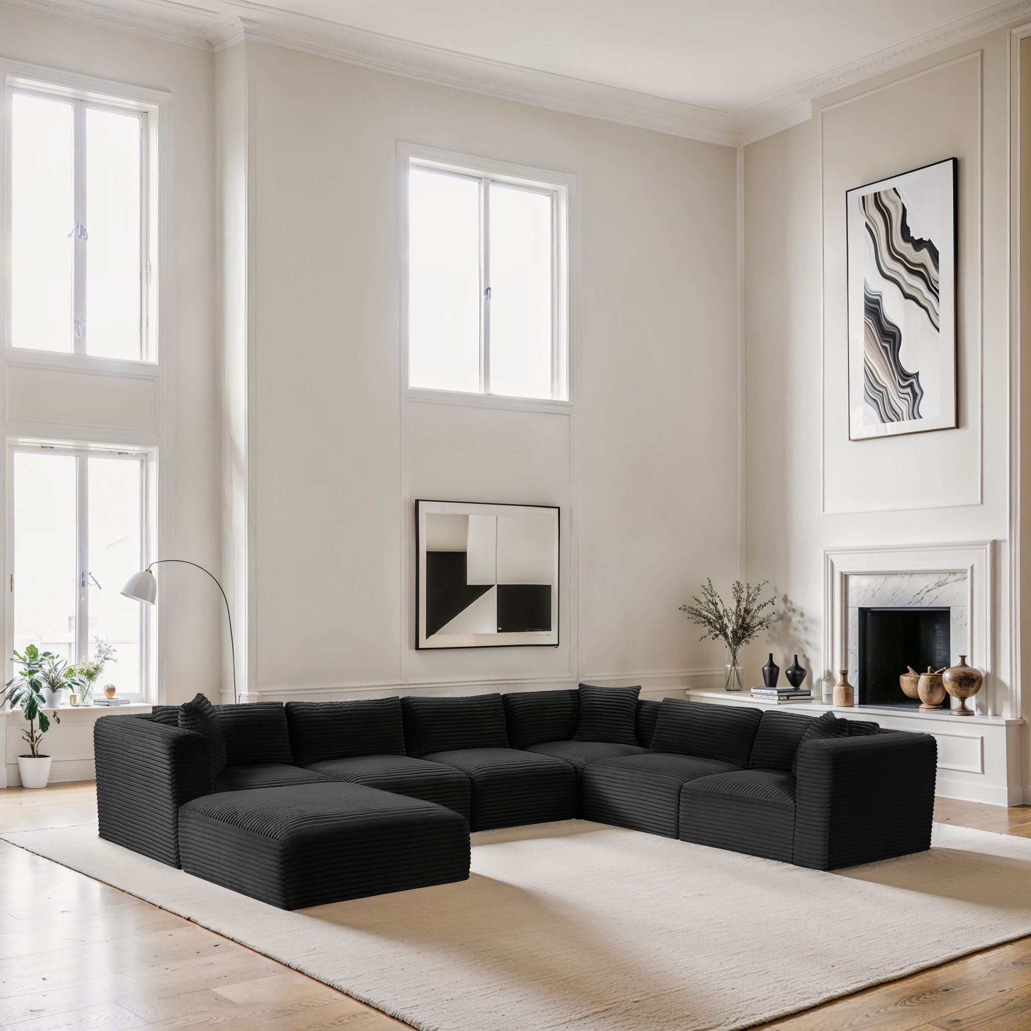 Shaggy - 7 Piece Modular U-Shaped Sectional With Ottoman - Urban Living Furniture (Los Angeles, CA)