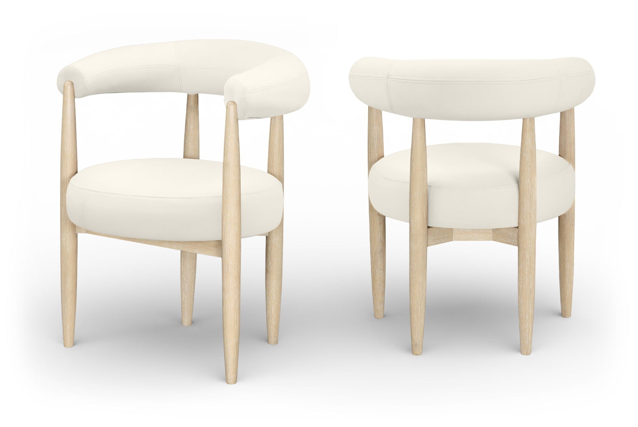 Sable - Vegan Leather Upholstered Dining Chair (Set of 2) - Painted Natural Base - Urban Living Furniture (Los Angeles, CA)