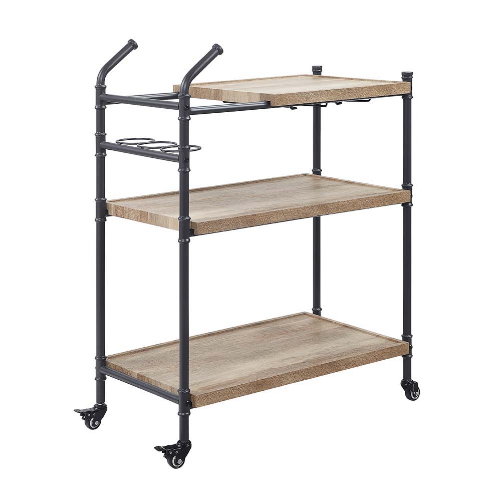 Brantley - Serving Cart - Oak & Sandy Black Finish - Urban Living Furniture (Los Angeles, CA)