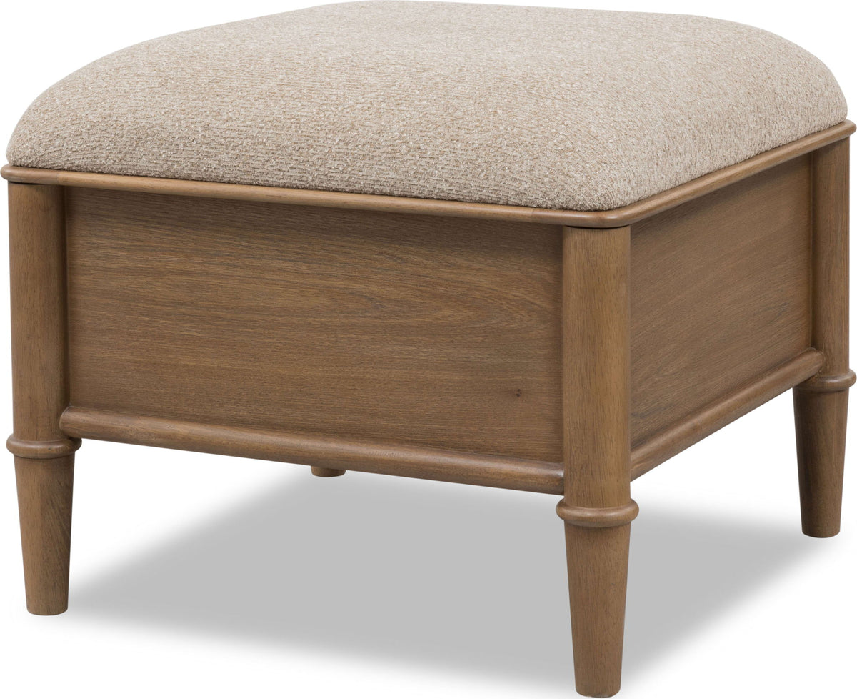 Whitmore - Storage Ottoman - Champagne / Claystone