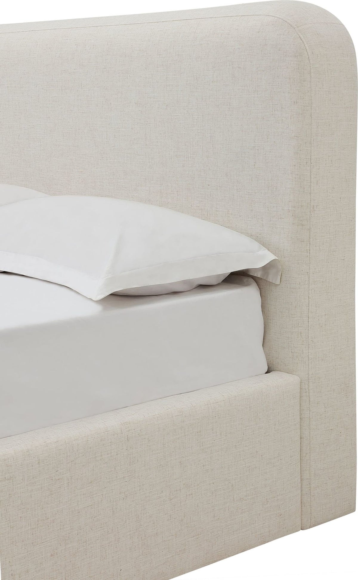 Virgil Off-White - Upholstered Platform Bed - Whipped Honey Linen