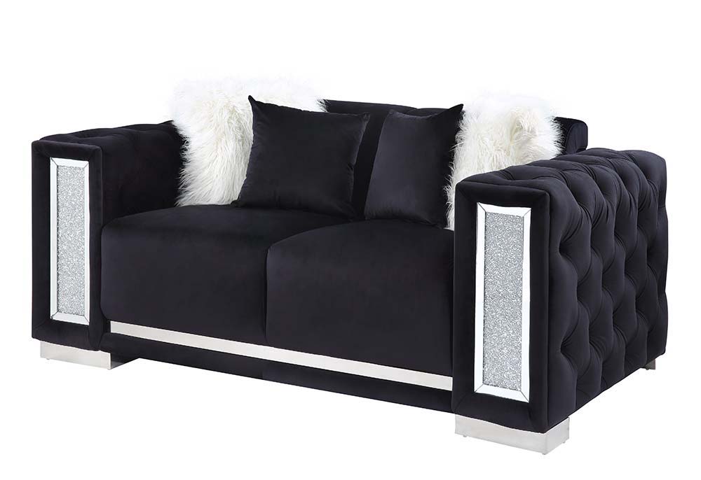 Trislar - Loveseat - Black Velvet - Urban Living Furniture (Los Angeles, CA)