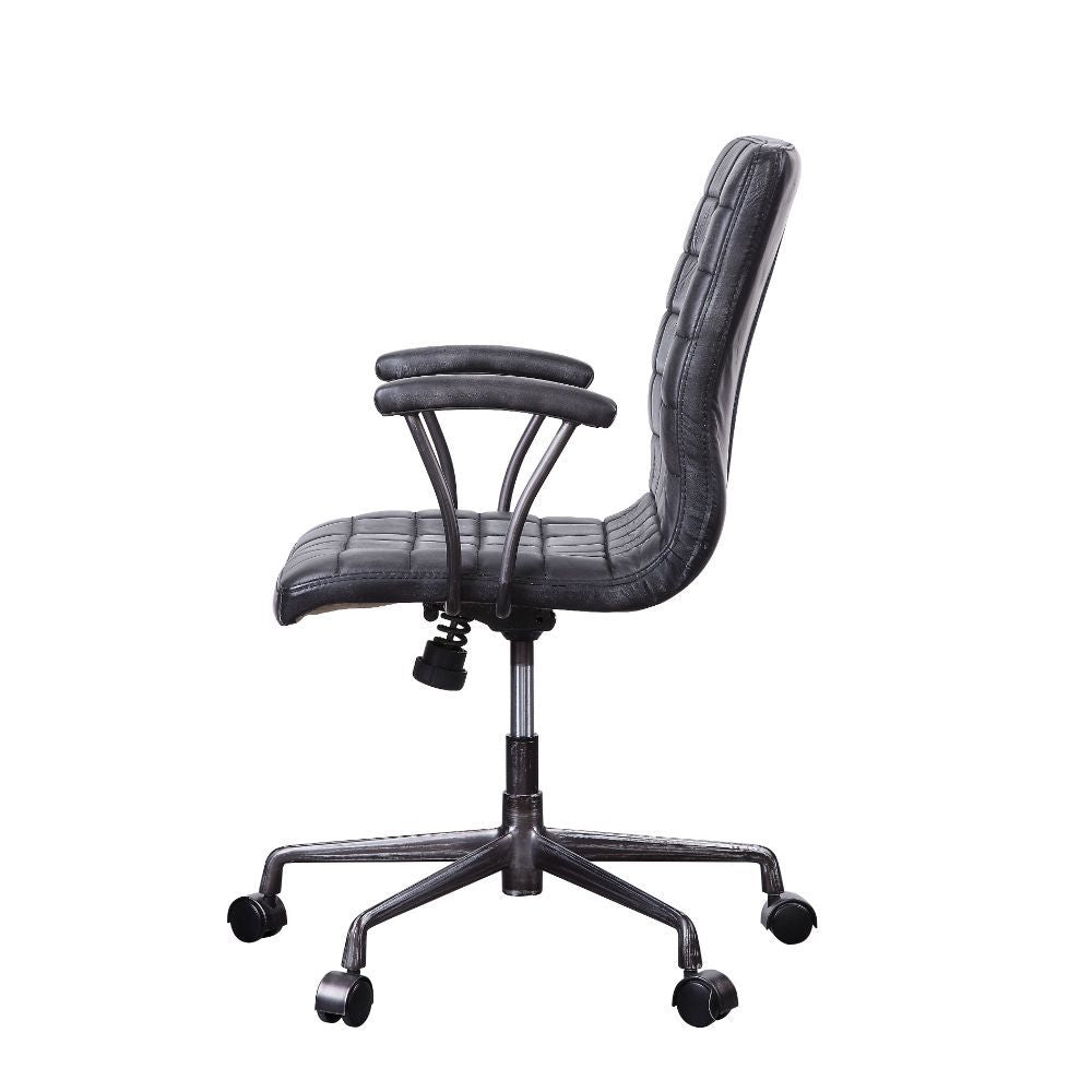 Barack - Executive Office Chair - Vintage Black Top Grain Leather & Aluminum - Urban Living Furniture (Los Angeles, CA)