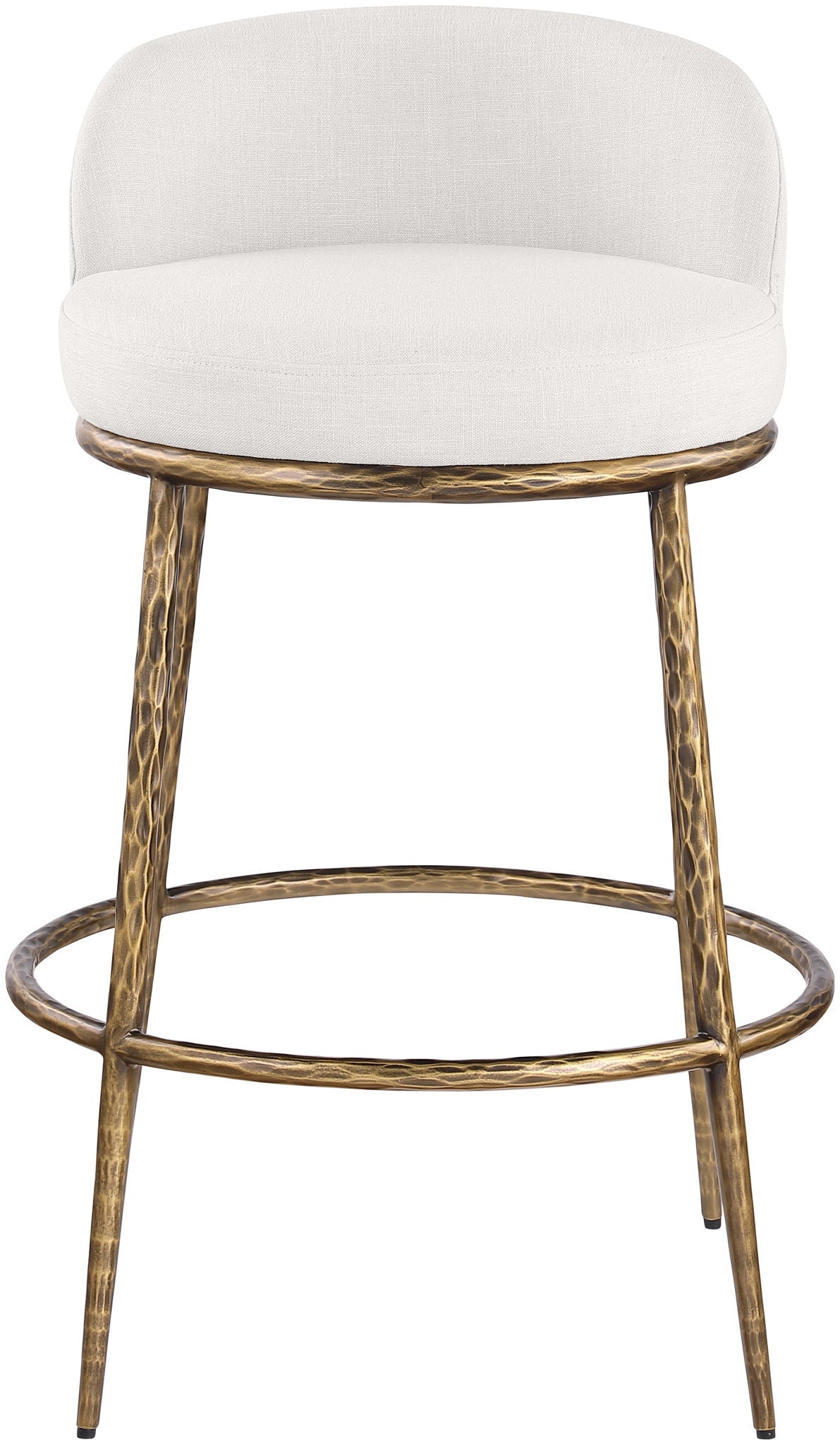 Ferro - Performance Fabric Upholstered Bar Stool - Cream / Antique Brass - Urban Living Furniture (Los Angeles, CA)