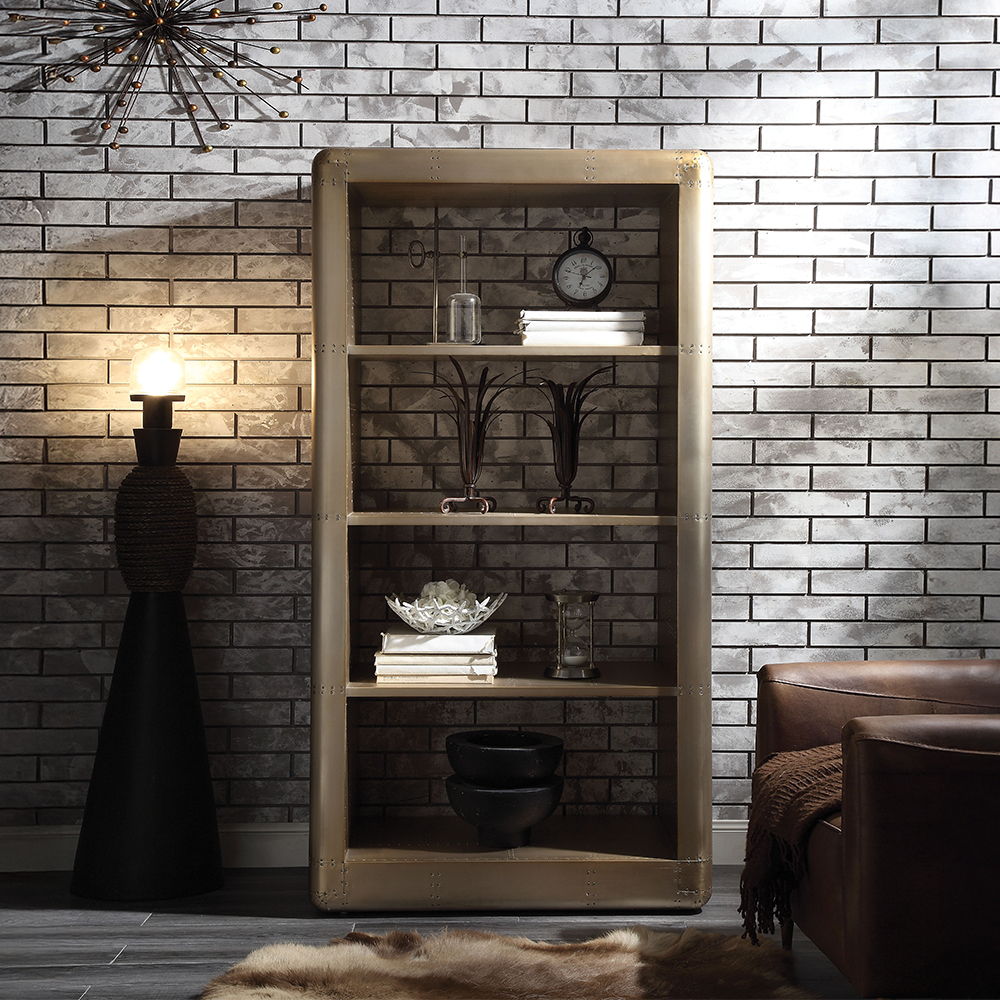 Jennavieve - Bookcase - Gold Aluminum - Urban Living Furniture (Los Angeles, CA)