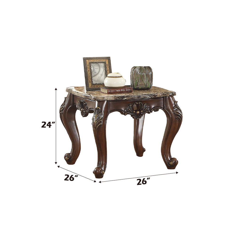 Devayne - End Table - Marble Top & Dark Walnut - Urban Living Furniture (Los Angeles, CA)