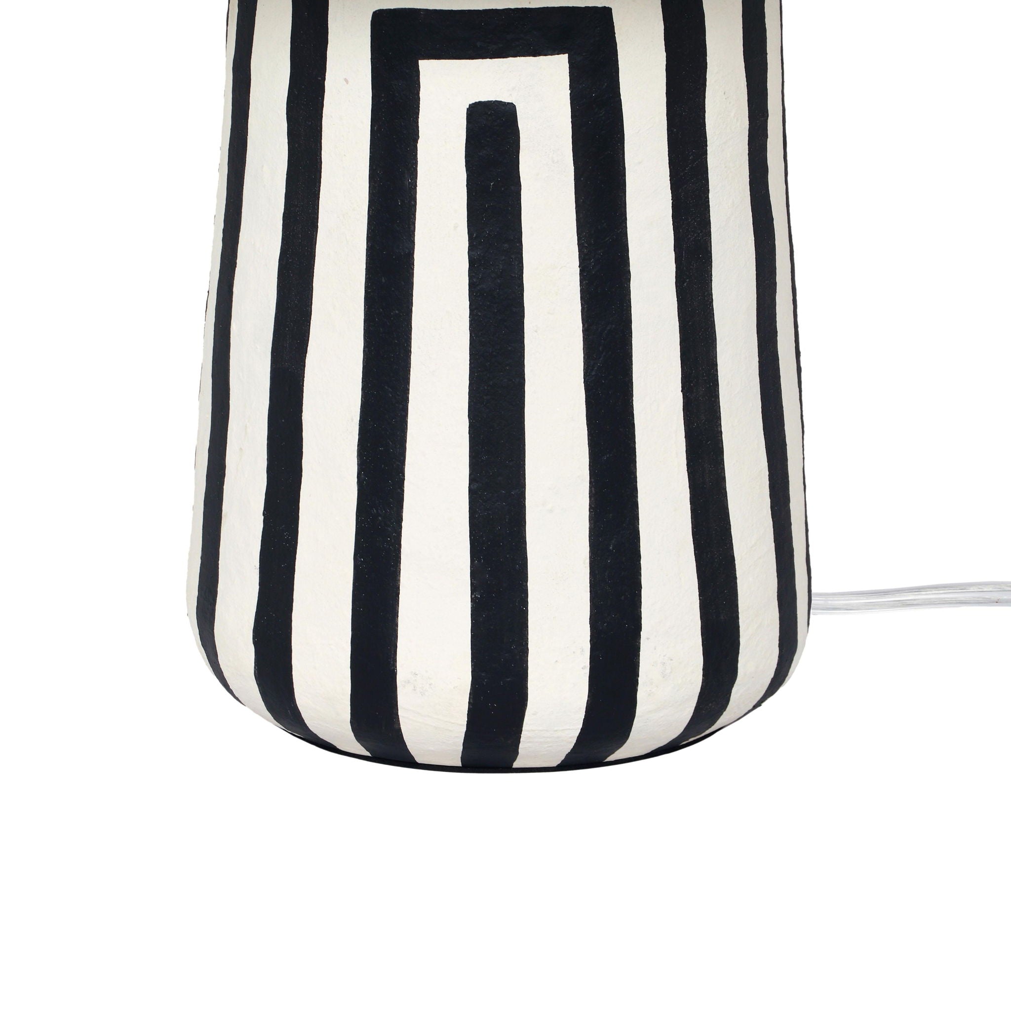 Minori - Striped Papier Mache Table Lamp - Black - Urban Living Furniture (Los Angeles, CA)