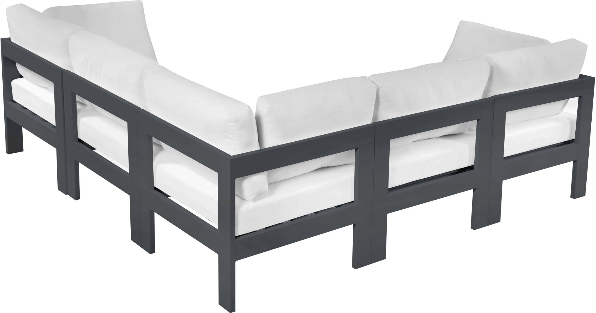 Nizuc - Outdoor Patio 5 Piece Modular Sectional With Gray Frame - Urban Living Furniture (Los Angeles, CA)