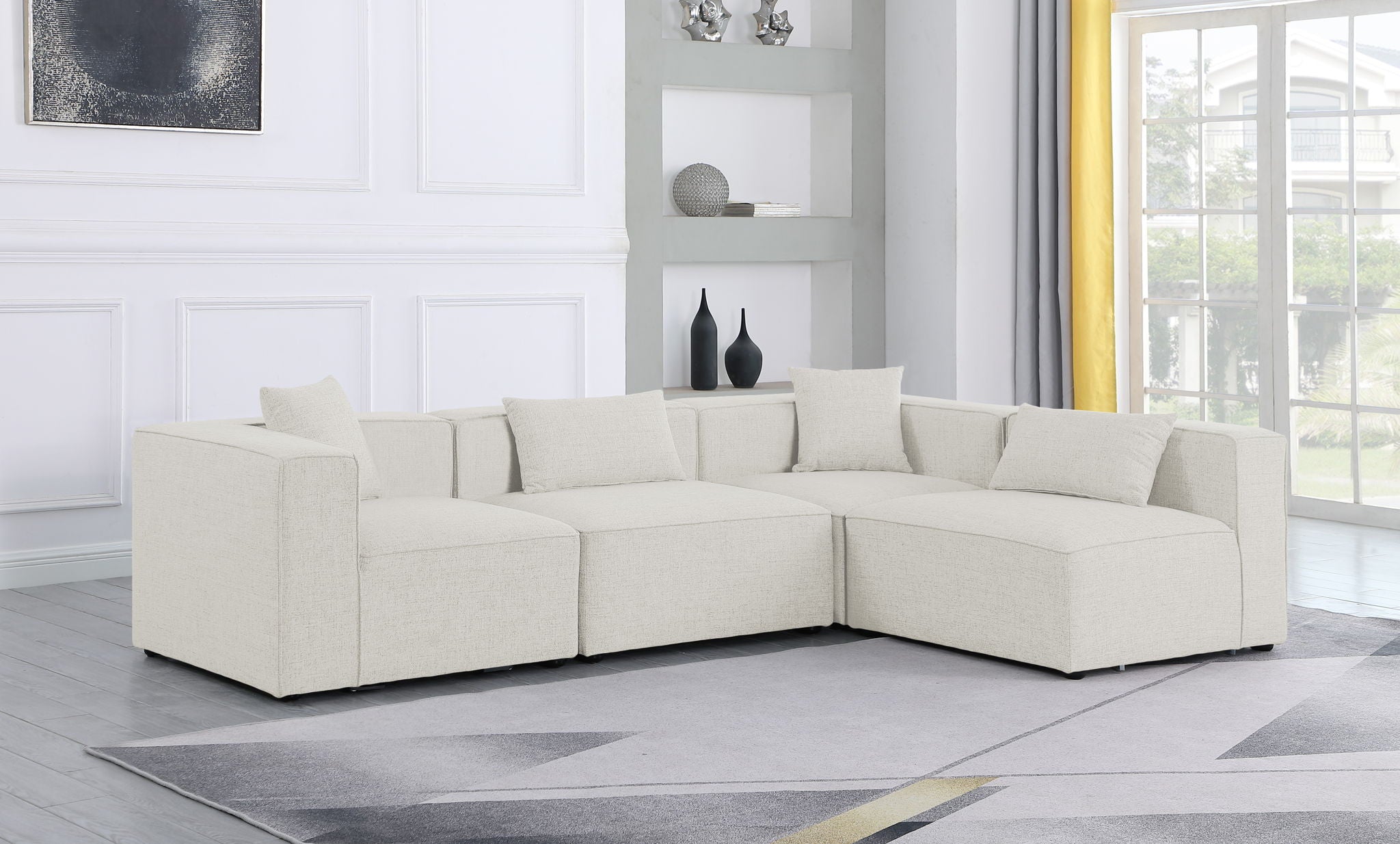 Cube - Linen 4 Piece Modular Corner Sectional - Urban Living Furniture (Los Angeles, CA)