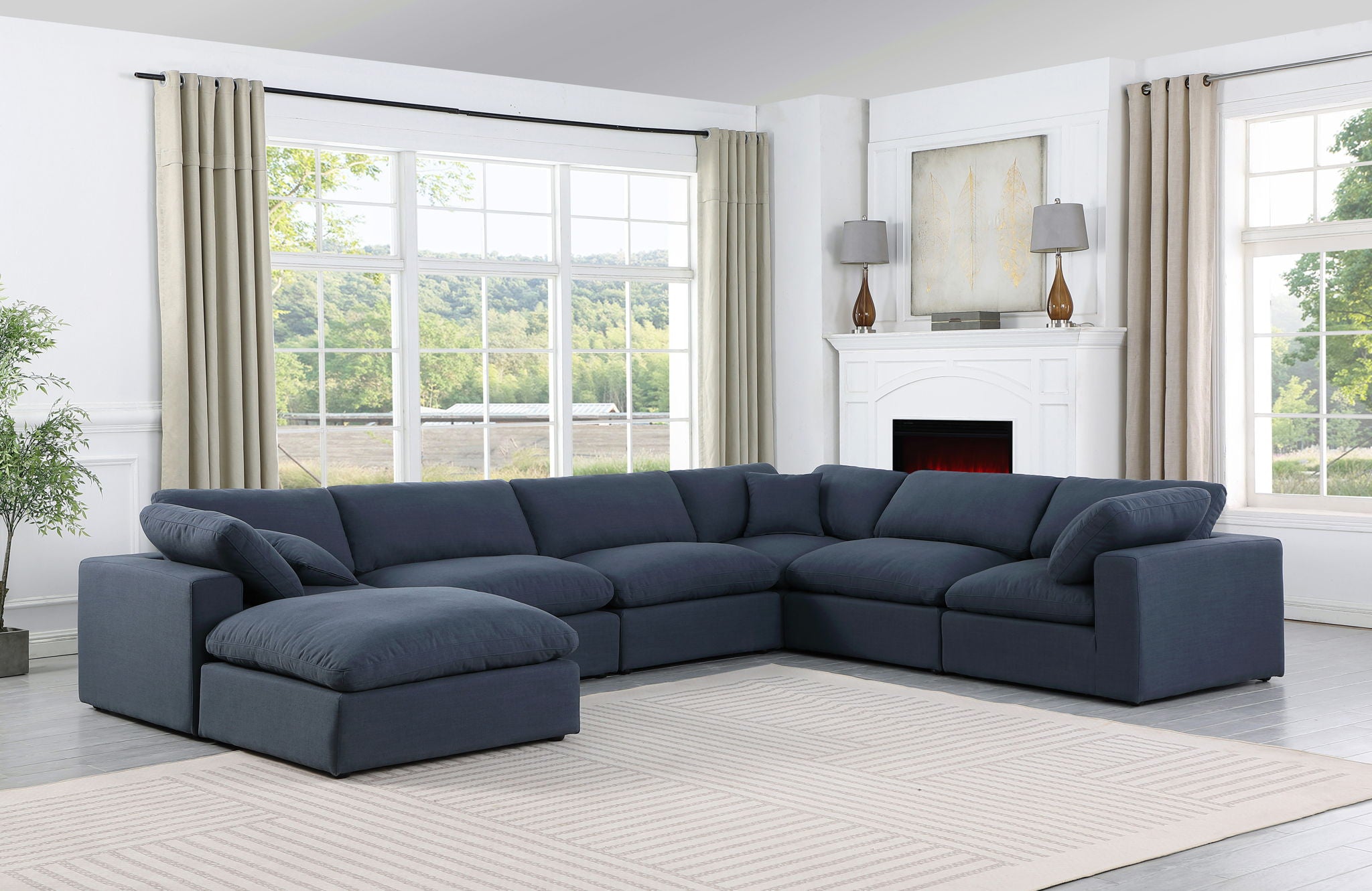 Comfy - 7 Piece Linen Modular Sectional With Chaise - Urban Living Furniture (Los Angeles, CA)