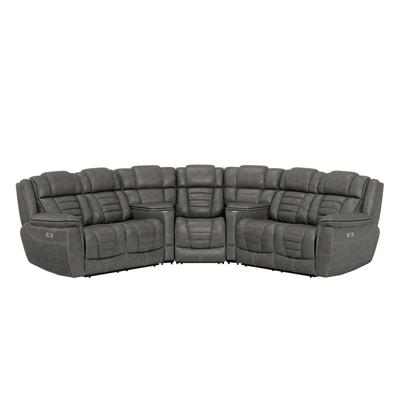 Siena - Power Reclining Sectional - Gray