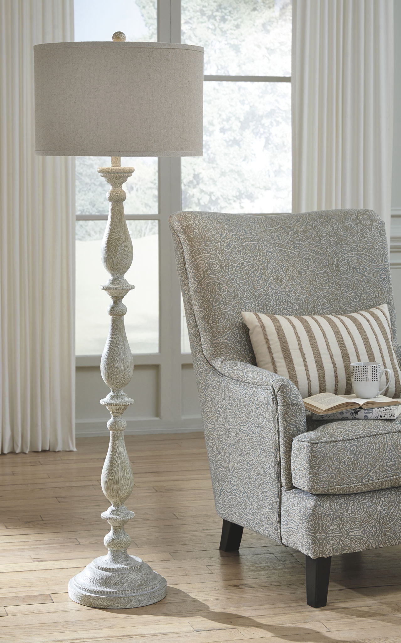 Bernadate - Whitewash - Poly Floor Lamp - Urban Living Furniture (Los Angeles, CA)