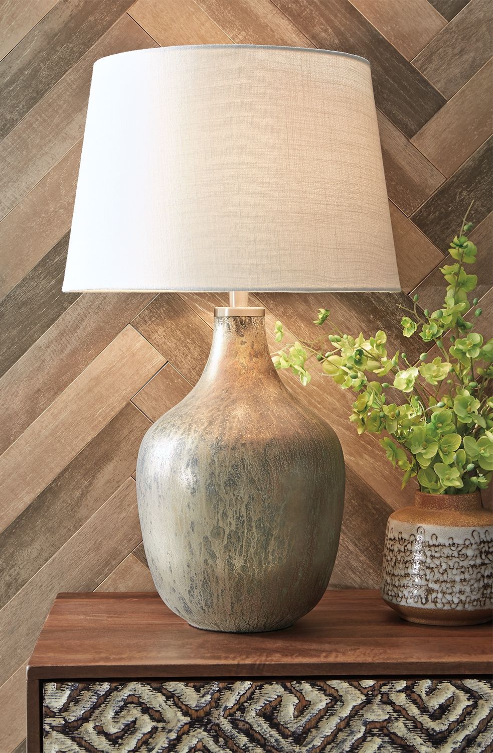 Mari - Gray / Gold Finish - Glass Table Lamp - Urban Living Furniture (Los Angeles, CA)
