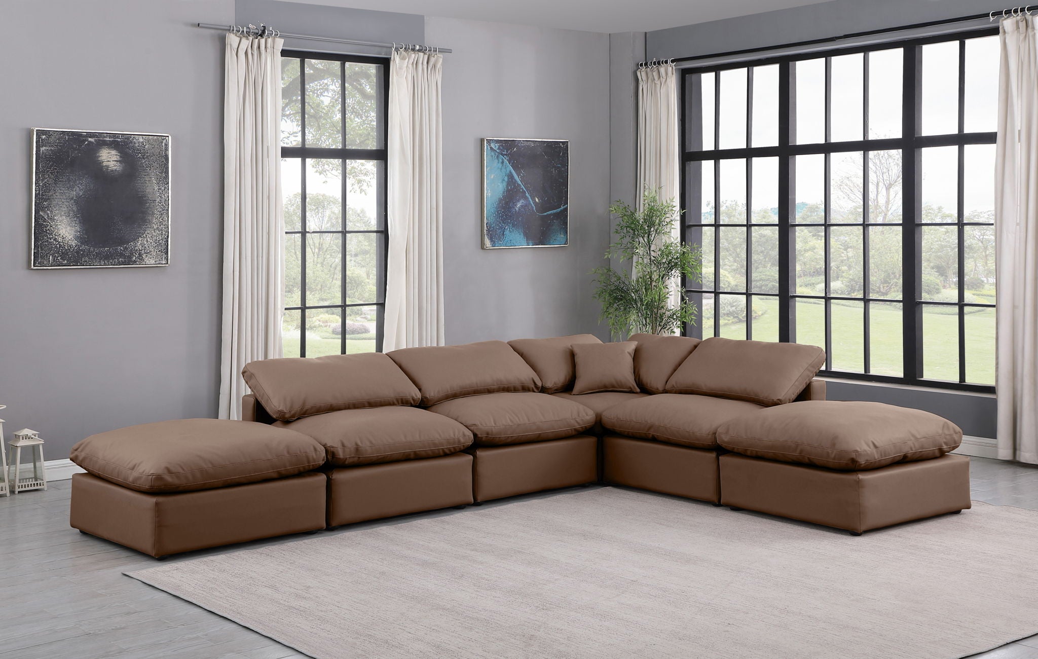 Indulge - Faux Leather 6 Piece Modular Armless Sectional - Urban Living Furniture (Los Angeles, CA)