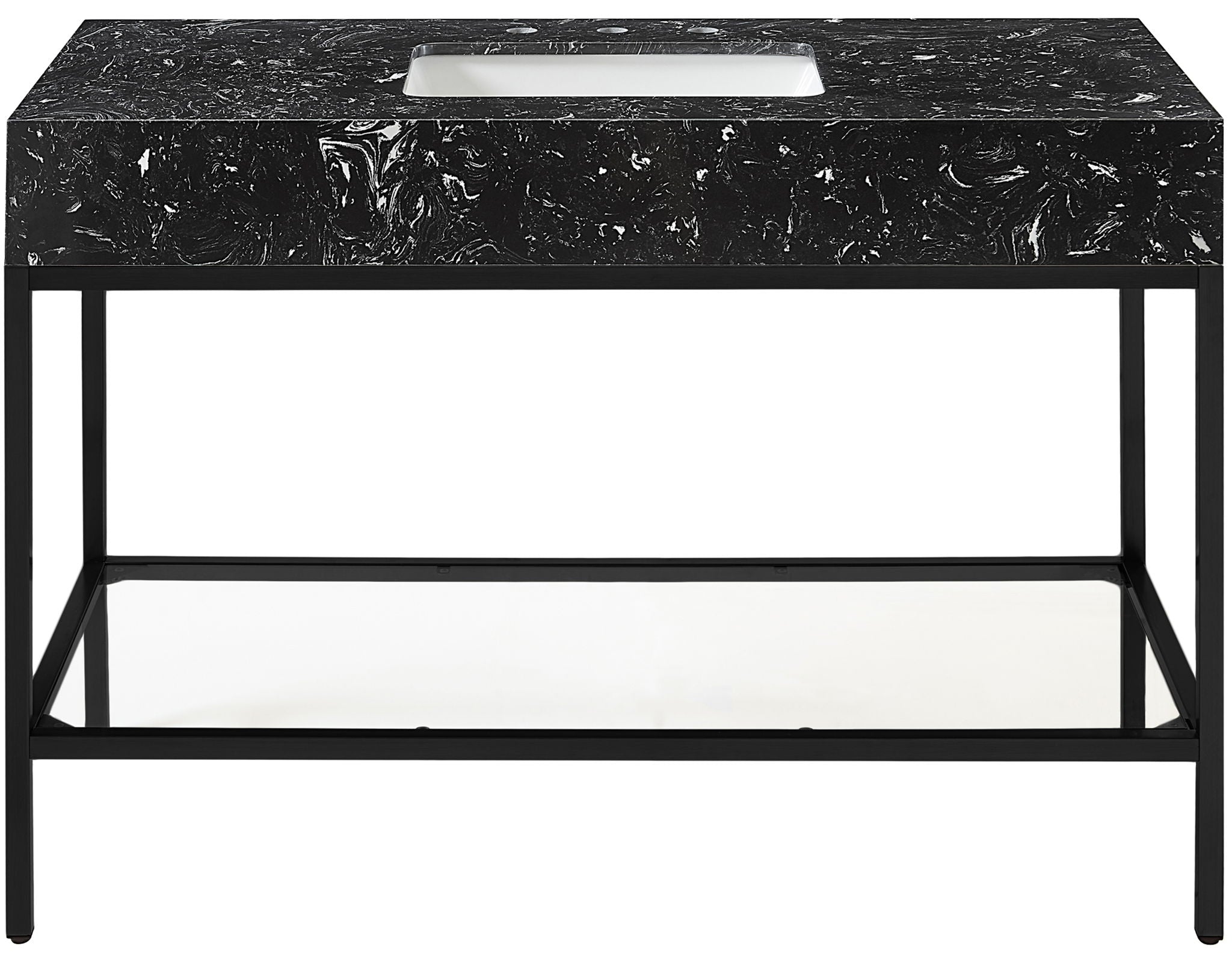 Marmo - Engineered Marble Bathroom Vanity With Black Base