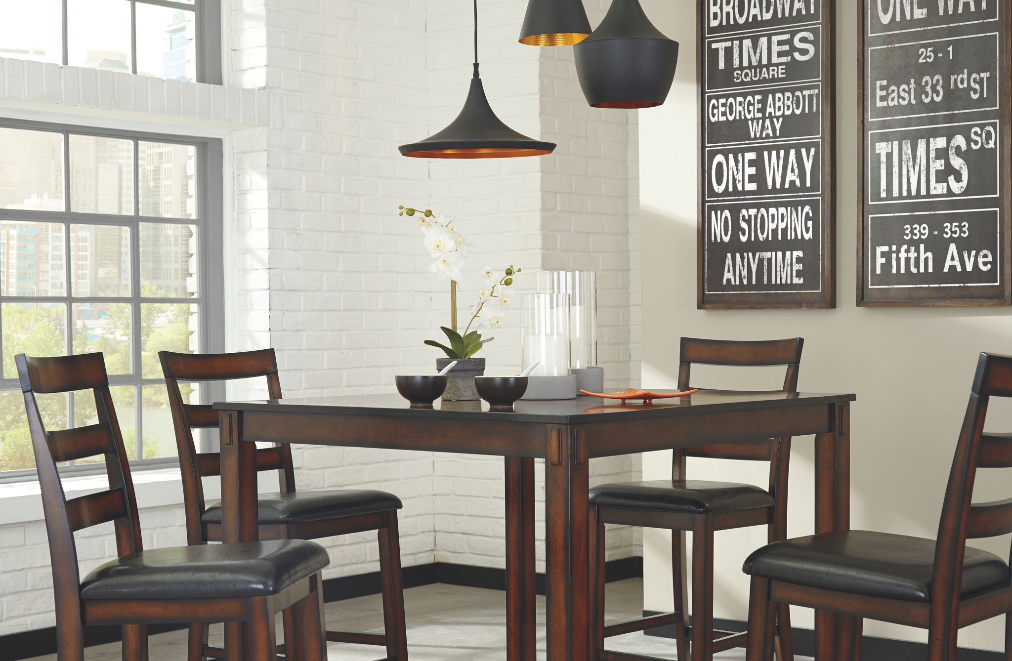 Coviar - Brown - DRM Counter Table Set (Set of 5) - Urban Living Furniture (Los Angeles, CA)