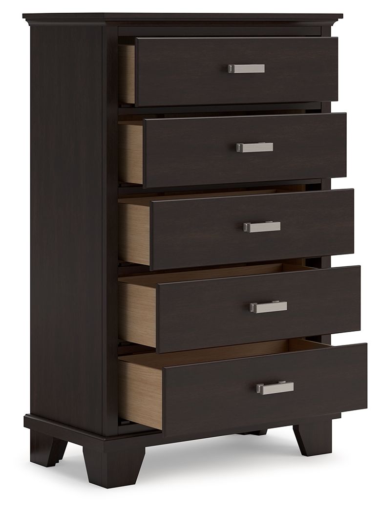 Covetown - Dark Brown - Five Drawer Chest - Urban Living Furniture (Los Angeles, CA)