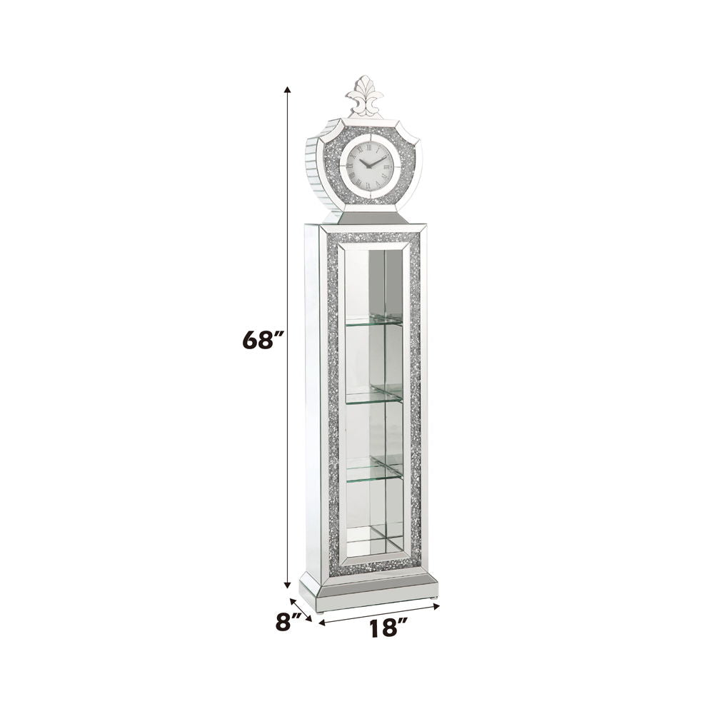 Noralie - 63" Grandfather Clock With LED - Mirrored & Faux Diamonds - Urban Living Furniture (Los Angeles, CA)