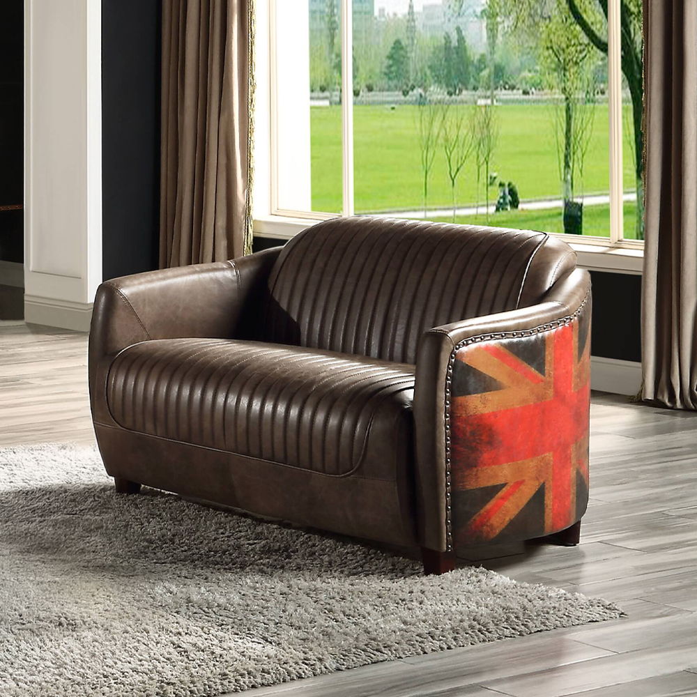 Brancaster - Loveseat - Antique Slate Top Grain Leather - Urban Living Furniture (Los Angeles, CA)