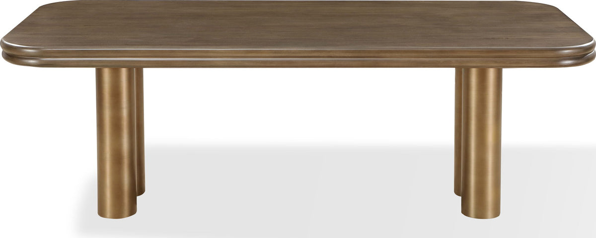 Mataranka - Rectangular Dining Table - Bistre And Brushed Golden Stainless Steel
