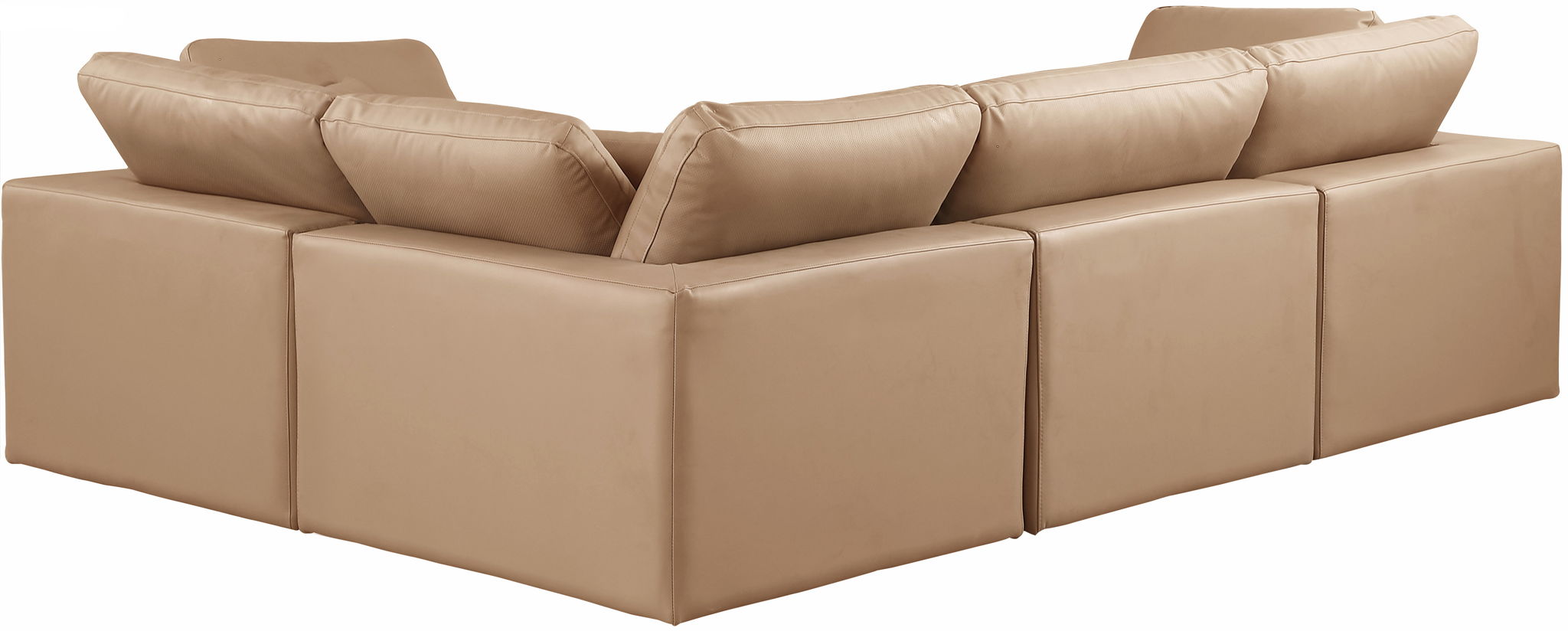Comfy - 4 Piece Faux Leather Modular Sectional - Tan - Urban Living Furniture (Los Angeles, CA)