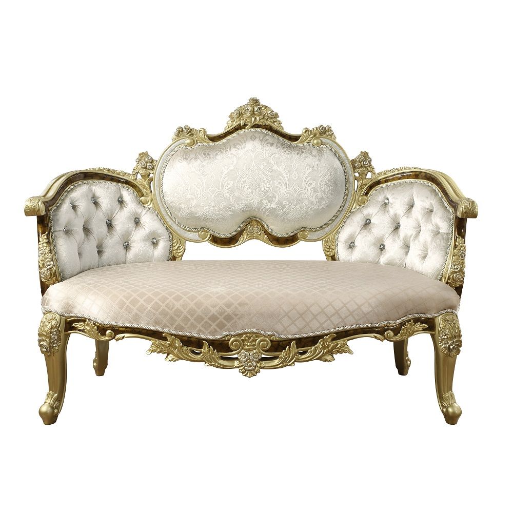 Desiderius - Bench - Beige , Antique Gold & Hand Paint Brown - Urban Living Furniture (Los Angeles, CA)