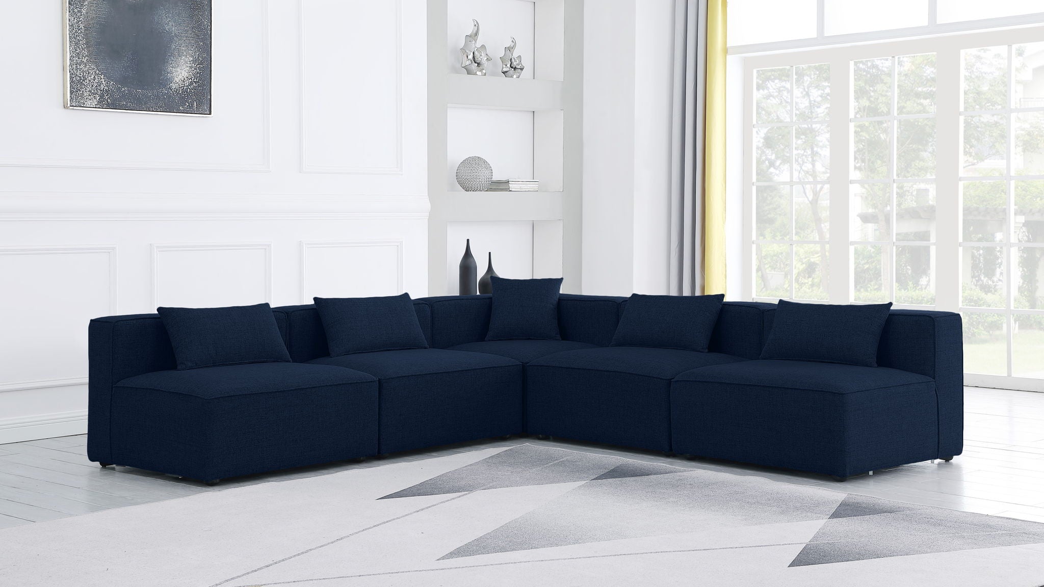 Cube - Linen 5 Piece Modular Corner Armless Sectional - Urban Living Furniture (Los Angeles, CA)