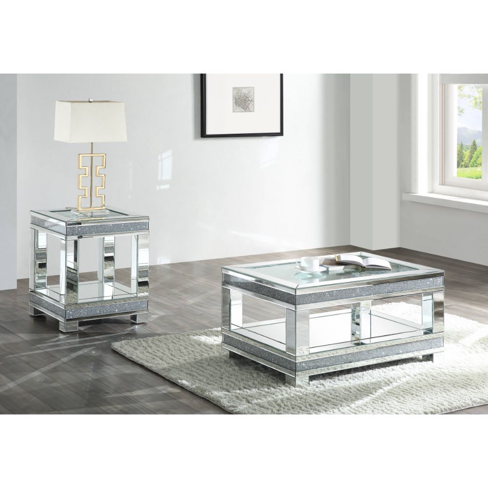 Noralie - Coffee Table With Open Compartment - Mirrored & Faux Diamonds - Urban Living Furniture (Los Angeles, CA)