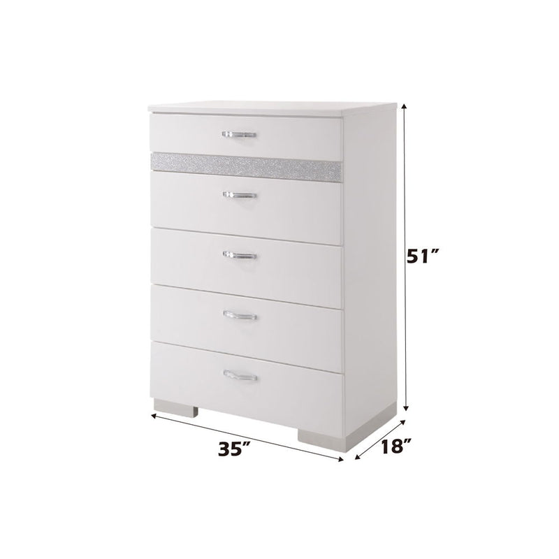 Naima II - Chest - White High Gloss - Urban Living Furniture (Los Angeles, CA)