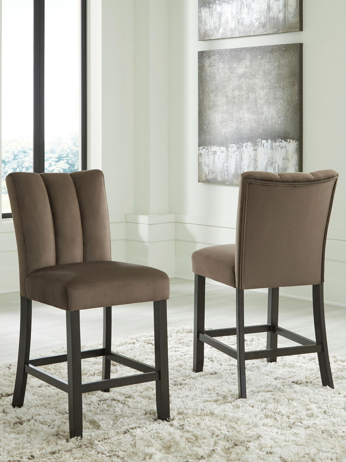 Jeshina - Upholstered Barstool (Set of 2) - Mocha - Urban Living Furniture (Los Angeles, CA)