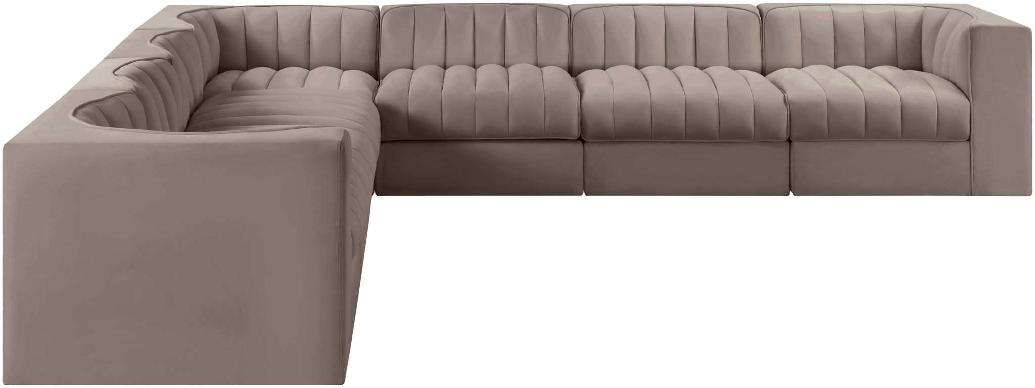 Rummi - Symmetrical Velvet Performance Fabric Upholstered 7 Piece Modular Sectional (With 3 Corner Chairs) - Urban Living Furniture (Los Angeles, CA)