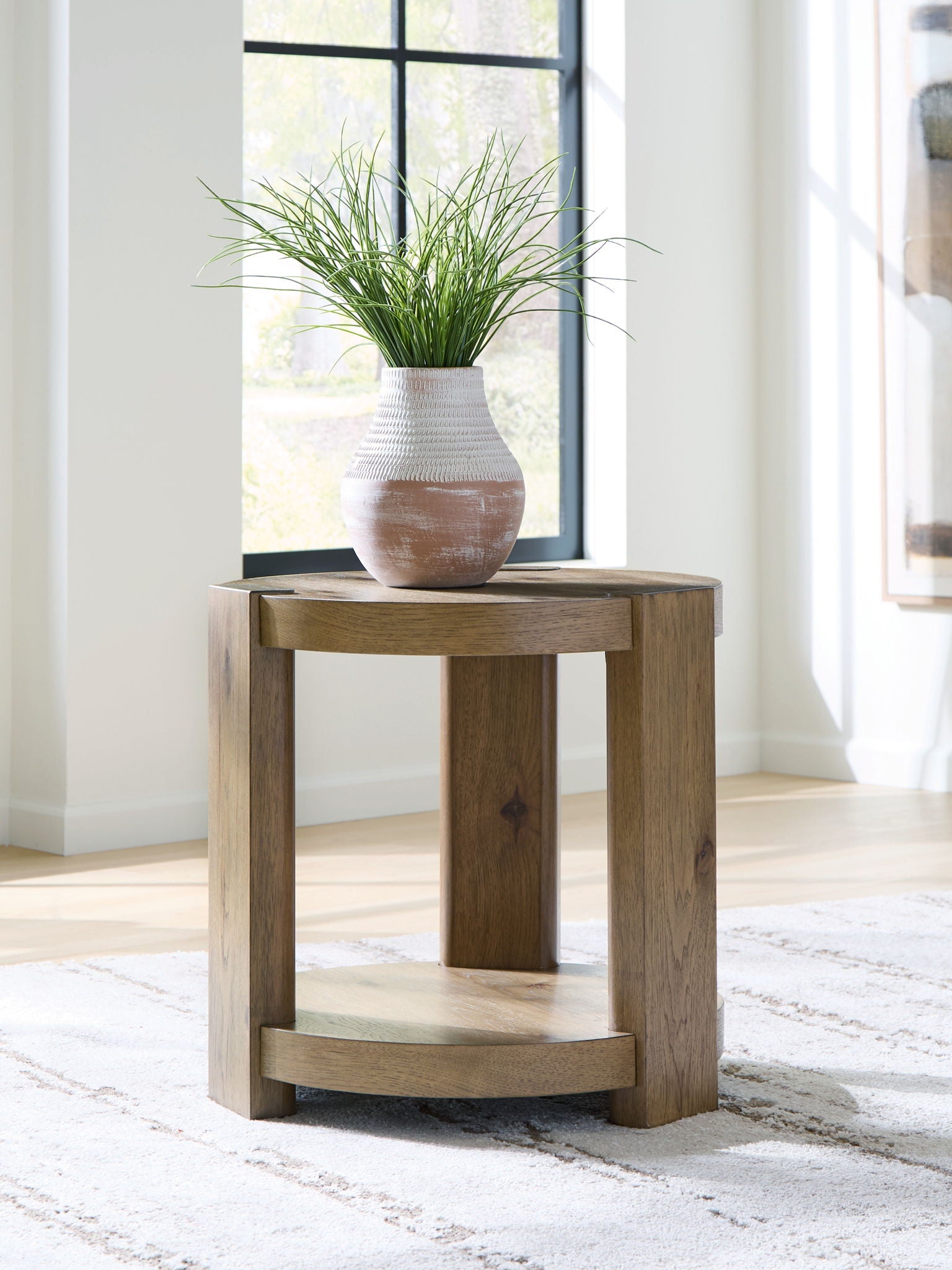 Flangren - Round End Table - Light Brown - Urban Living Furniture (Los Angeles, CA)