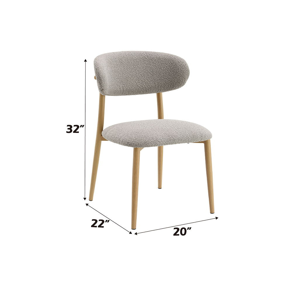 Kacey - Side Chair (Set of 2) - Gray Boucle & Natural - Urban Living Furniture (Los Angeles, CA)