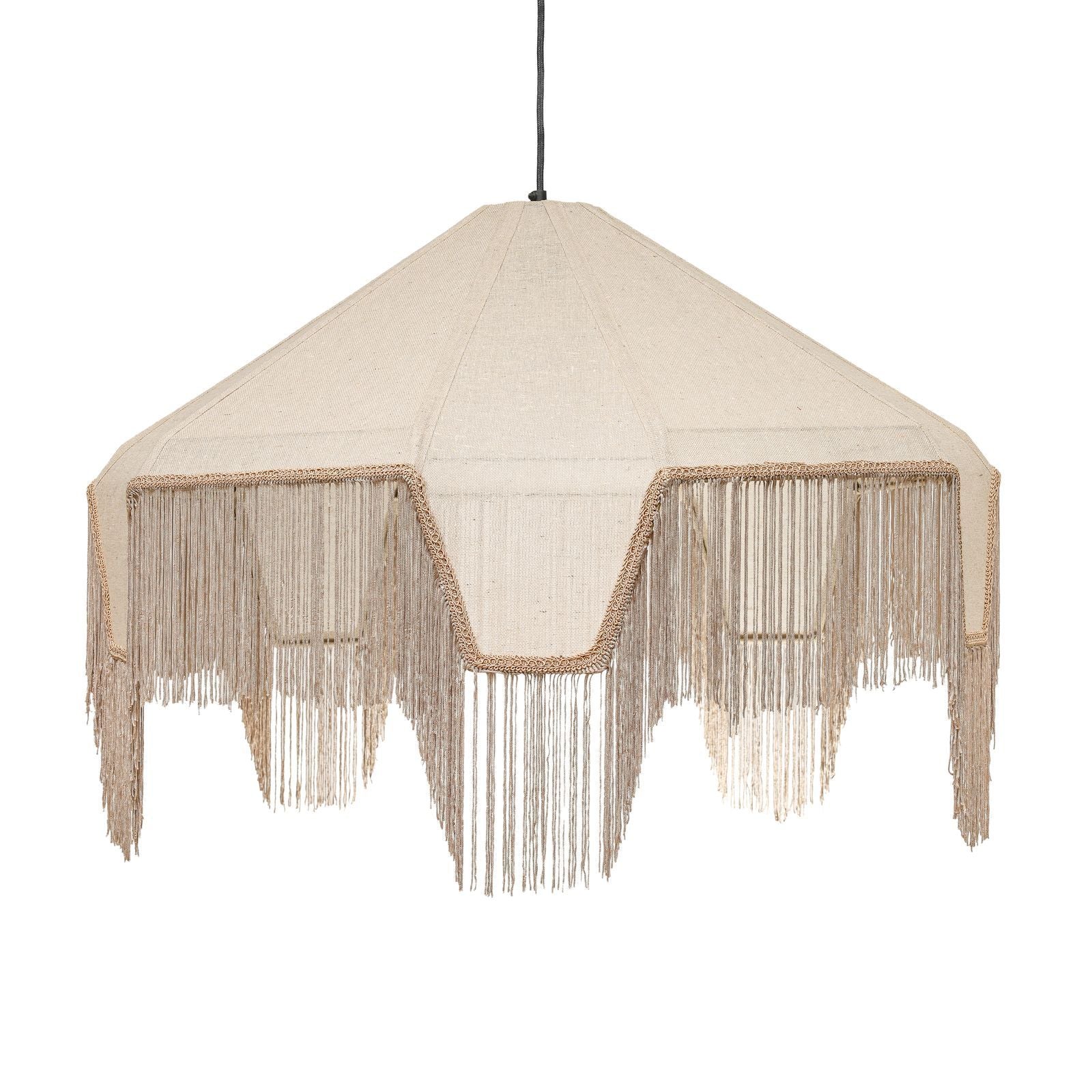 Buchanan - Fabric Fringed Angled Pendant Light - Natural