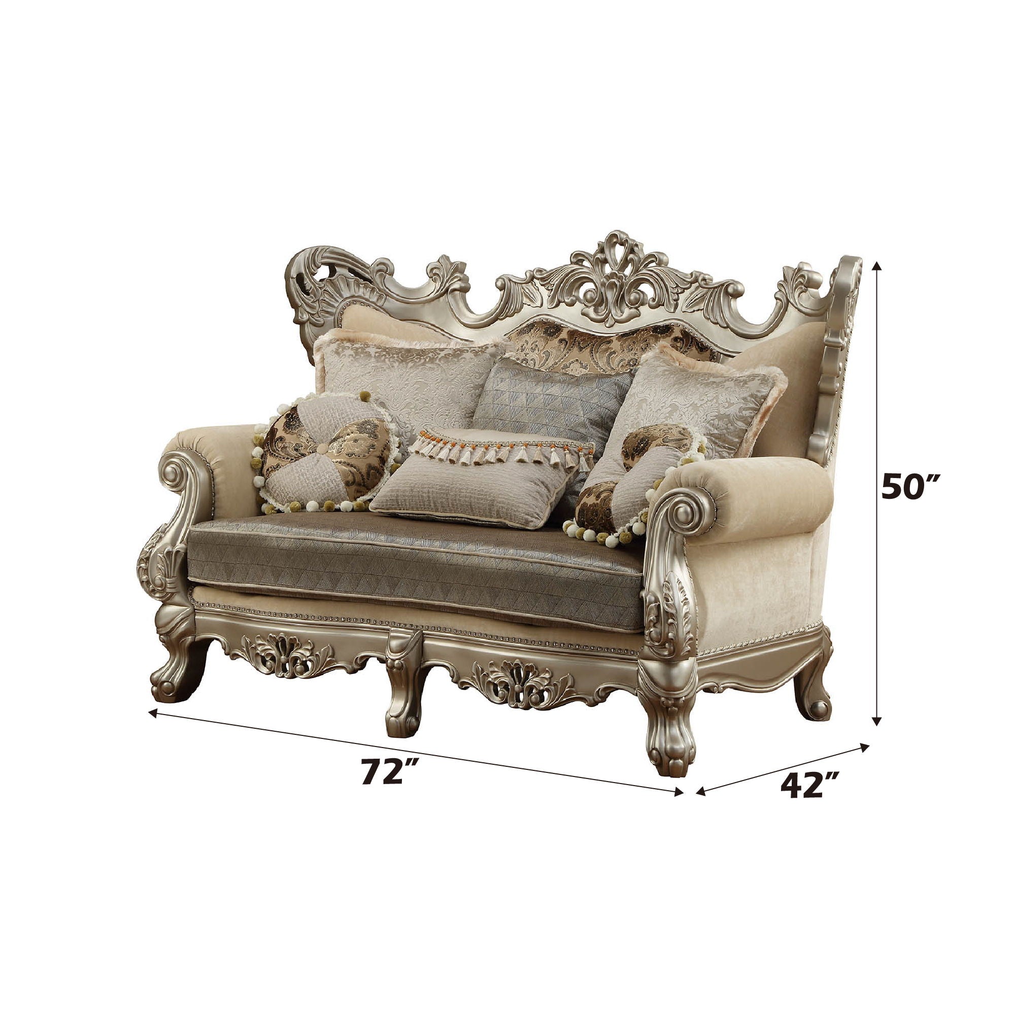 Ranita - Loveseat With 6 Pillows - Fabric & Champagne - Urban Living Furniture (Los Angeles, CA)