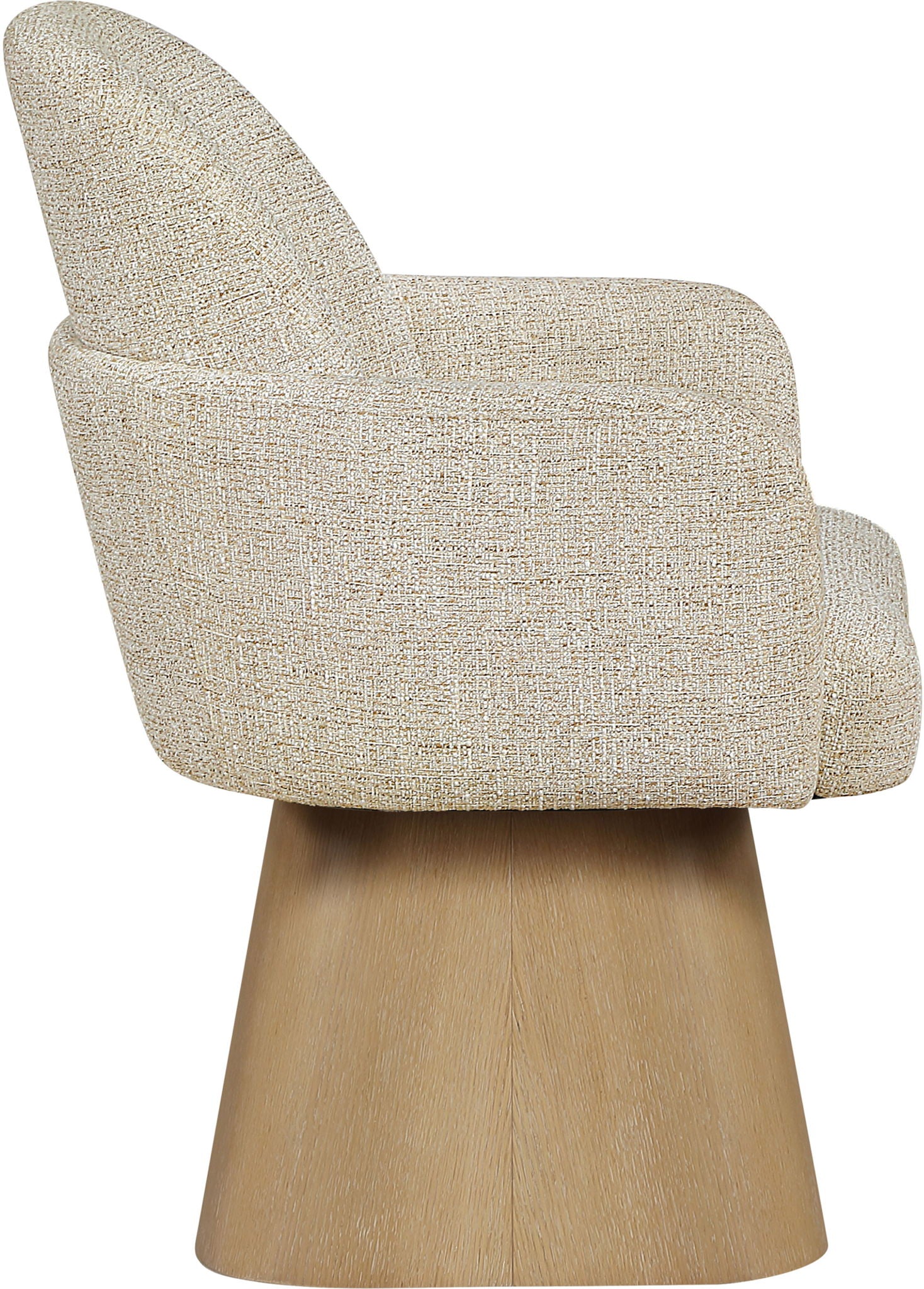 Marlowe - Linen Textured Fabric Upholstered Swivel Dining Arm Chair - Stained Natural - Urban Living Furniture (Los Angeles, CA)