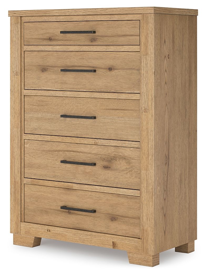 Galliden - Light Brown - Five Drawer Chest - Urban Living Furniture (Los Angeles, CA)