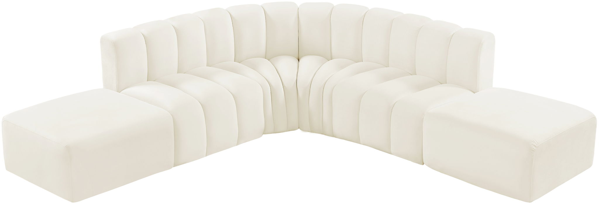 Arc - Velvet 6 Piece Corner Modular Sofa