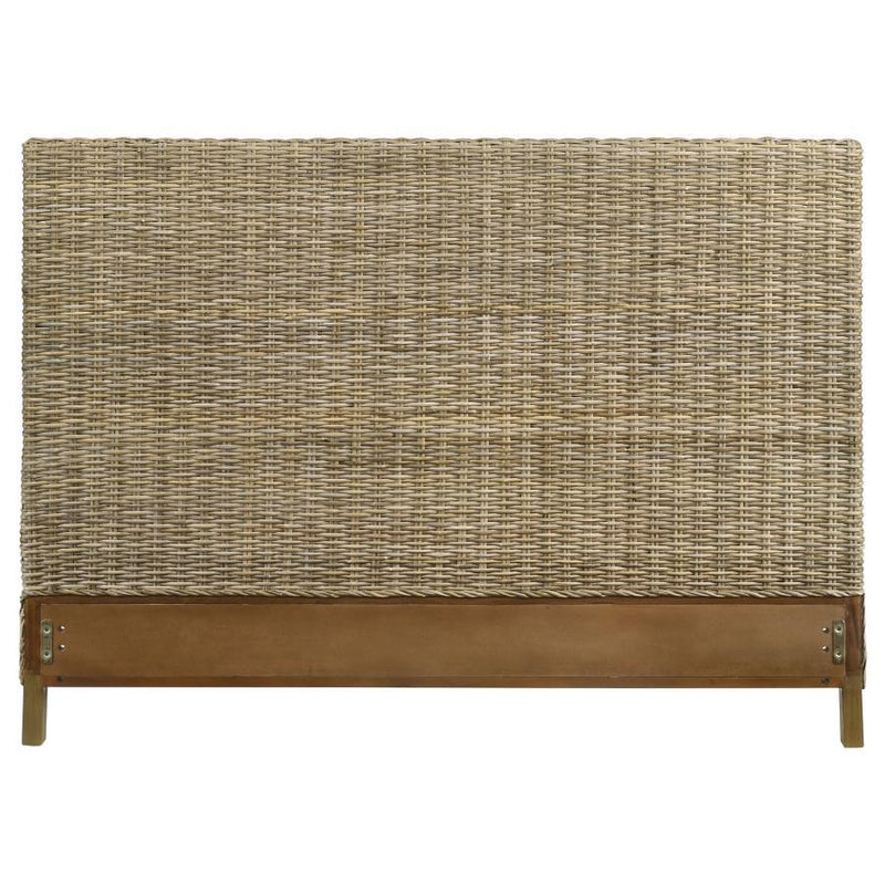 Zyla - Woven Rattan Eastern King Panel Headboard - Kubu Gray