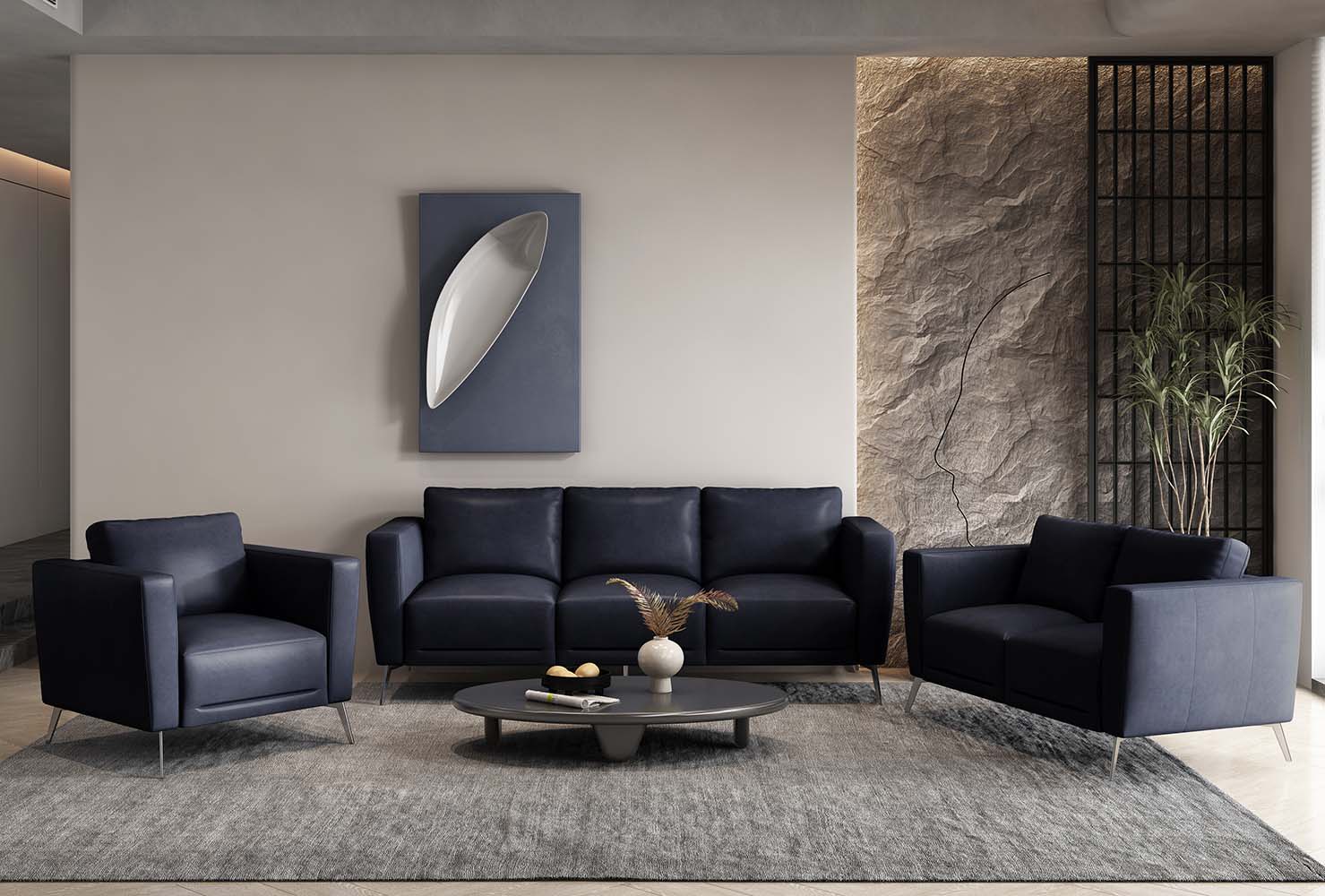 Astonic - Loveseat - Blue Leather - Urban Living Furniture (Los Angeles, CA)