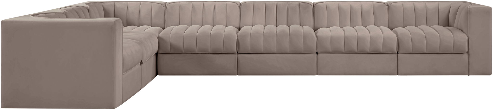 Rummi - Velvet Performance Fabric Upholstered 7 Piece Modular Sectional (With 3 Corner Chairs) - Urban Living Furniture (Los Angeles, CA)