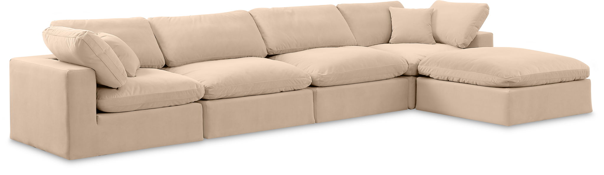 Comfy - 5 Piece Velvet Modular Sectional With Chaise - Urban Living Furniture (Los Angeles, CA)