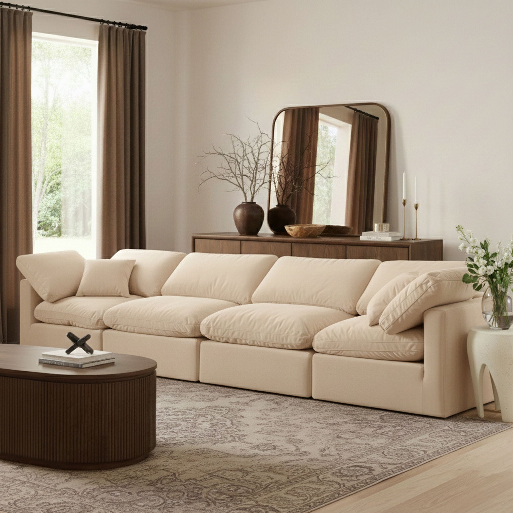 Indulge - Velvet 4 Seat Modular Sofa - Urban Living Furniture (Los Angeles, CA)