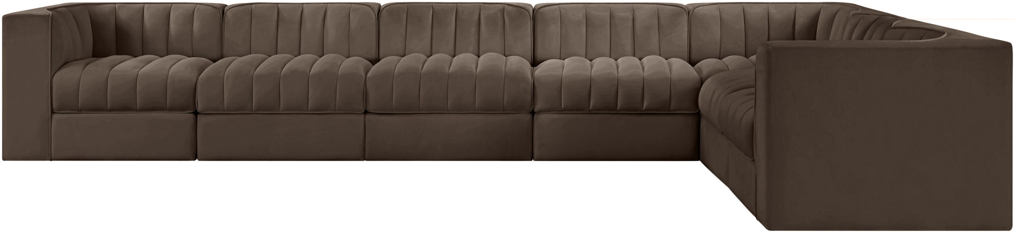 Rummi - Velvet Performance Fabric Upholstered 7 Piece Modular Sectional (With 3 Corner Chairs) - Urban Living Furniture (Los Angeles, CA)