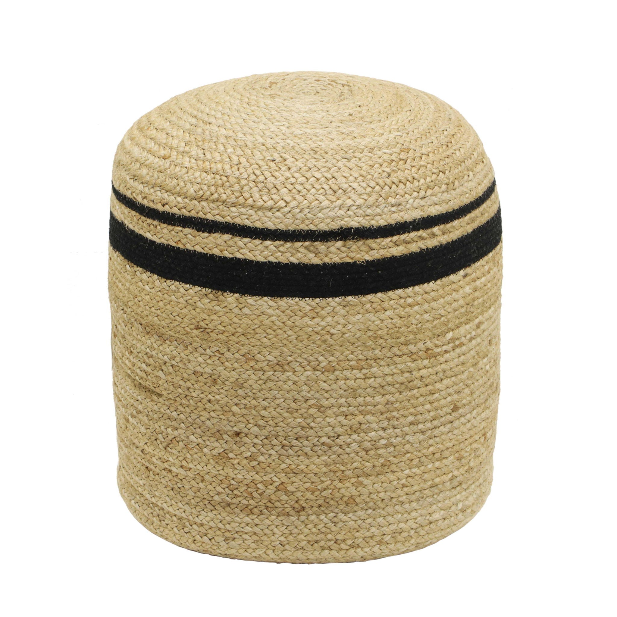 Emerge - Round Pouf - Black / Natural - Urban Living Furniture (Los Angeles, CA)